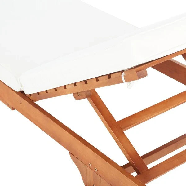 Newport Outdoor Lounge Chair in Natural with Beige Cushion