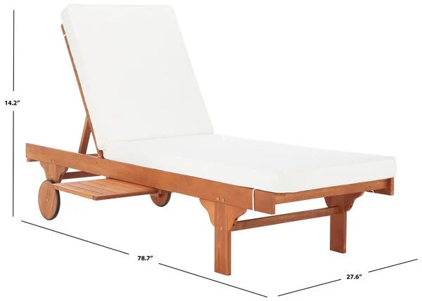 Newport Outdoor Lounge Chair in Natural with Beige Cushion