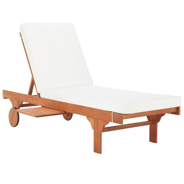 Newport Outdoor Lounge Chair in Natural with Beige Cushion