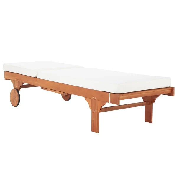 Newport Outdoor Lounge Chair in Natural with Beige Cushion