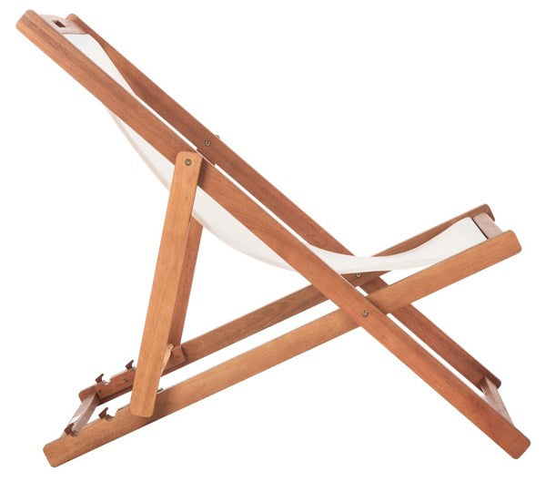 Loren Foldable Sling Chair in Natural with Beige Seat (Set of 2)