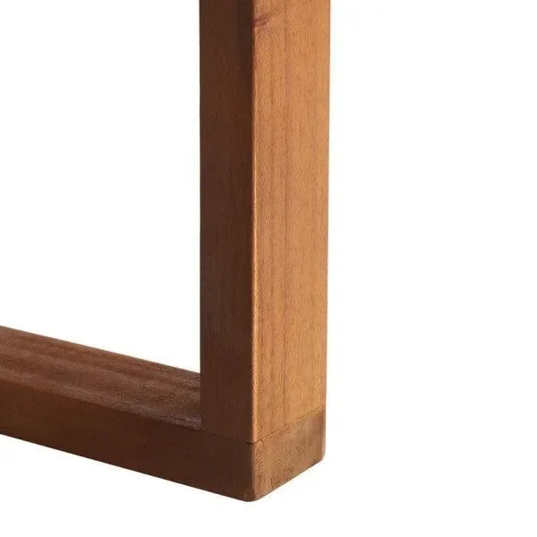 Emiko Acacia Wood Outdoor Bench in Natural and Light Gray - The Mayfair Hall