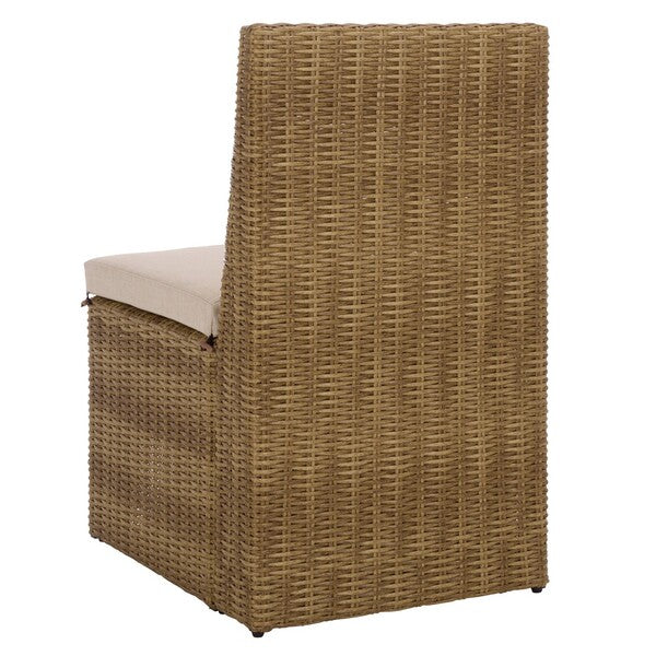 Emma Rattan Dining Chair in Natural with Taupe Cushion (Set of 2)