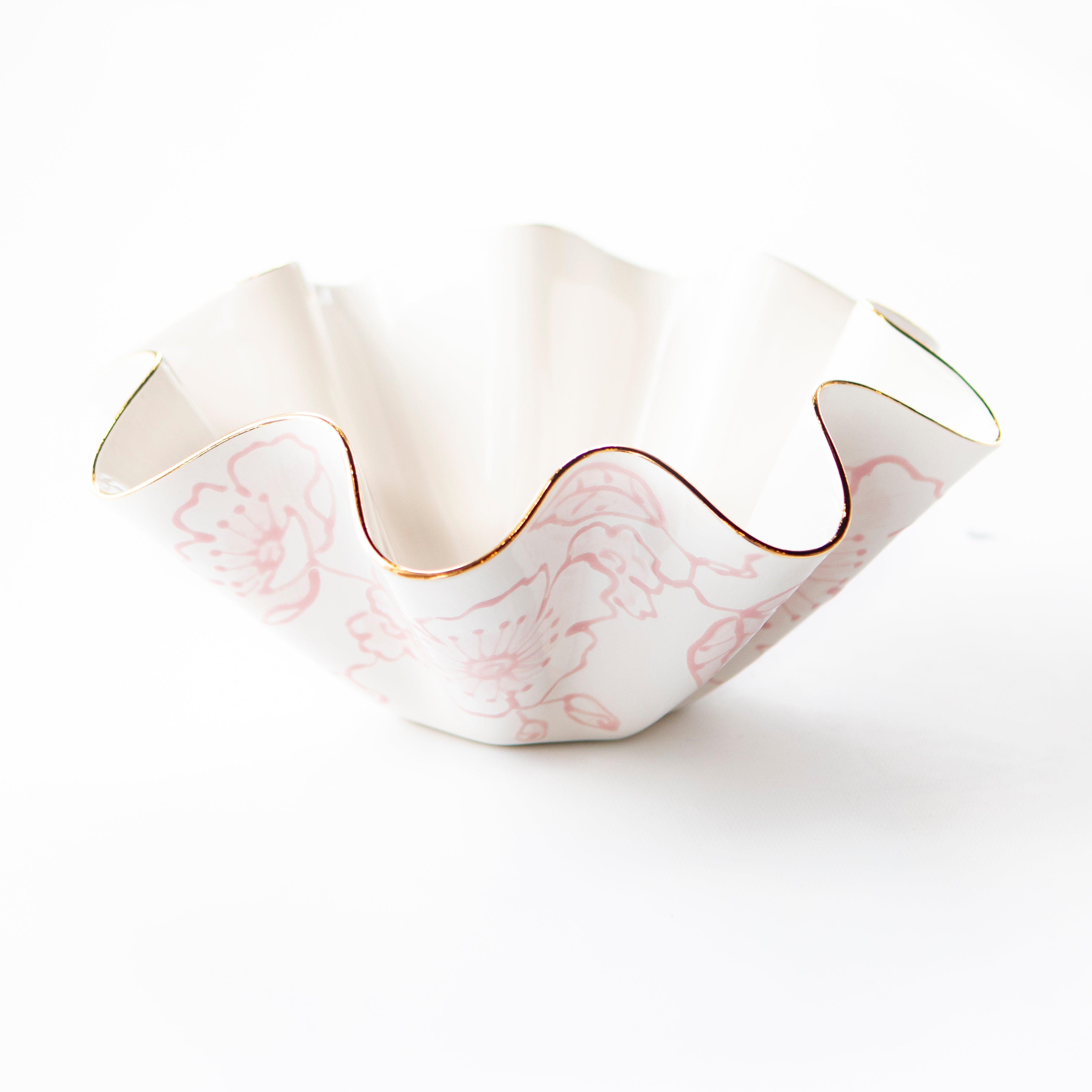 Desirie Pink Blossom Chinoiserie Wavy Bowls