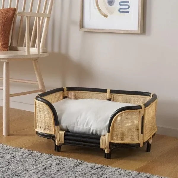 Timo Rattan Pet Bed with Removable Cushion