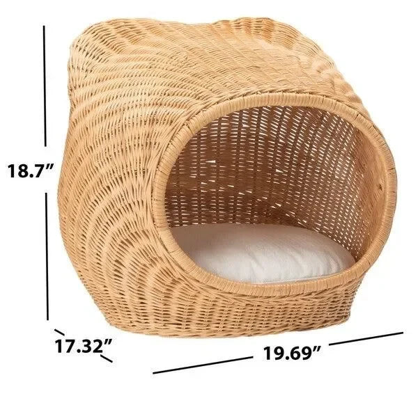 Toru Rattan Cat Bed in Natural Honey - The Mayfair Hall