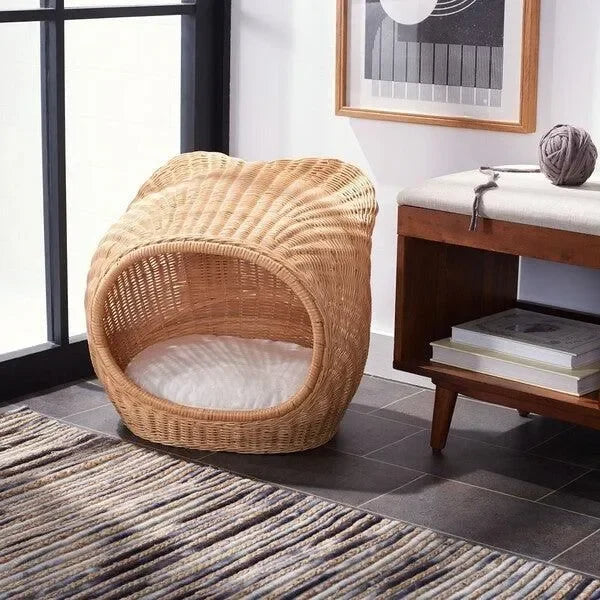 Toru Rattan Cat Bed in Natural Honey - The Mayfair Hall