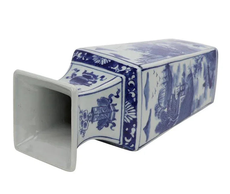 Mini Square Village Scene Bud Vase - The Mayfair Hall