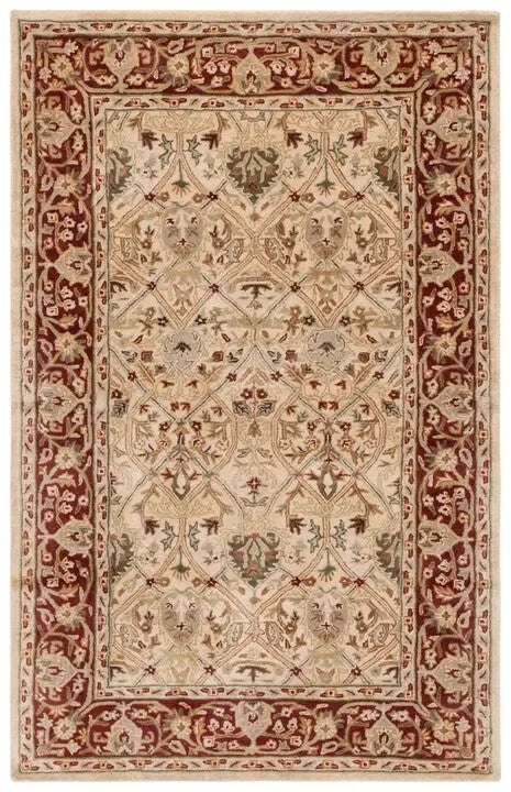 Persian Legend Wool Rug in Ivory and Rust - The Mayfair Hall