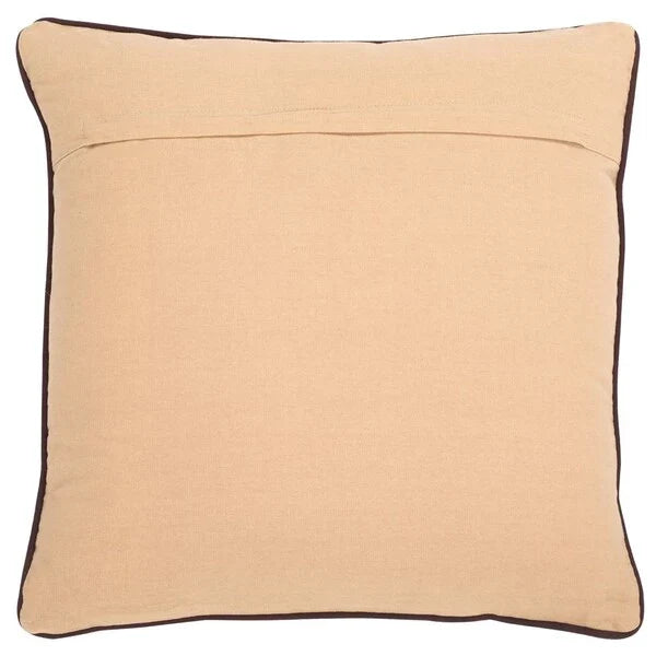 Dani Cotton Throw Pillow in Brown and Taupe