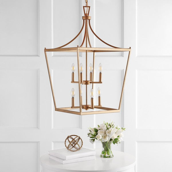 Vallor Pendant Lighting in Gold with Two Tier Candelabra Style Sockets