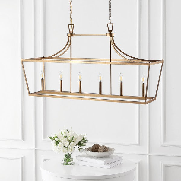 Aroris Pendant Lighting in Gold with 6 Candelabra Style Sockets
