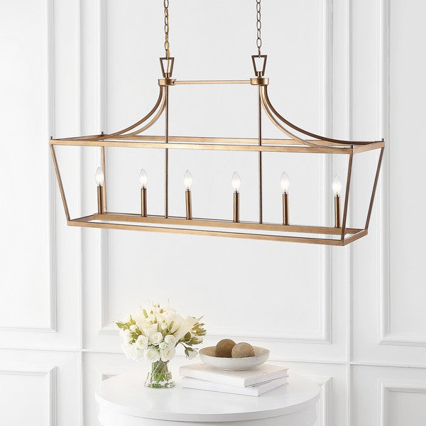 Aroris Pendant Lighting in Gold with 6 Candelabra Style Sockets