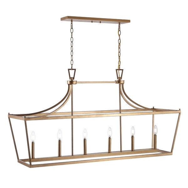 Aroris Pendant Lighting in Gold with 6 Candelabra Style Sockets