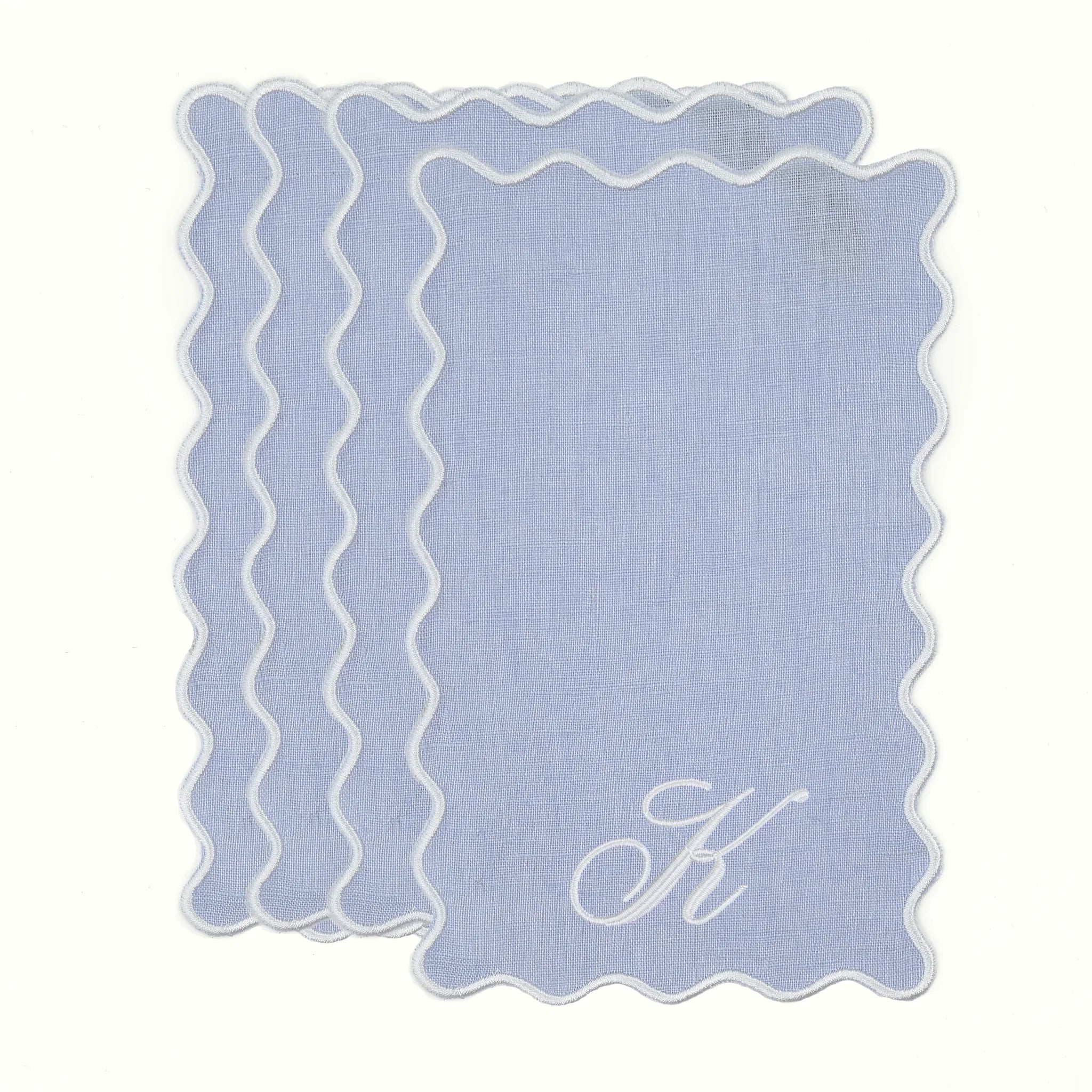The Vivienne Rectangle Cocktail Napkins - Powder Blue - The Mayfair Hall