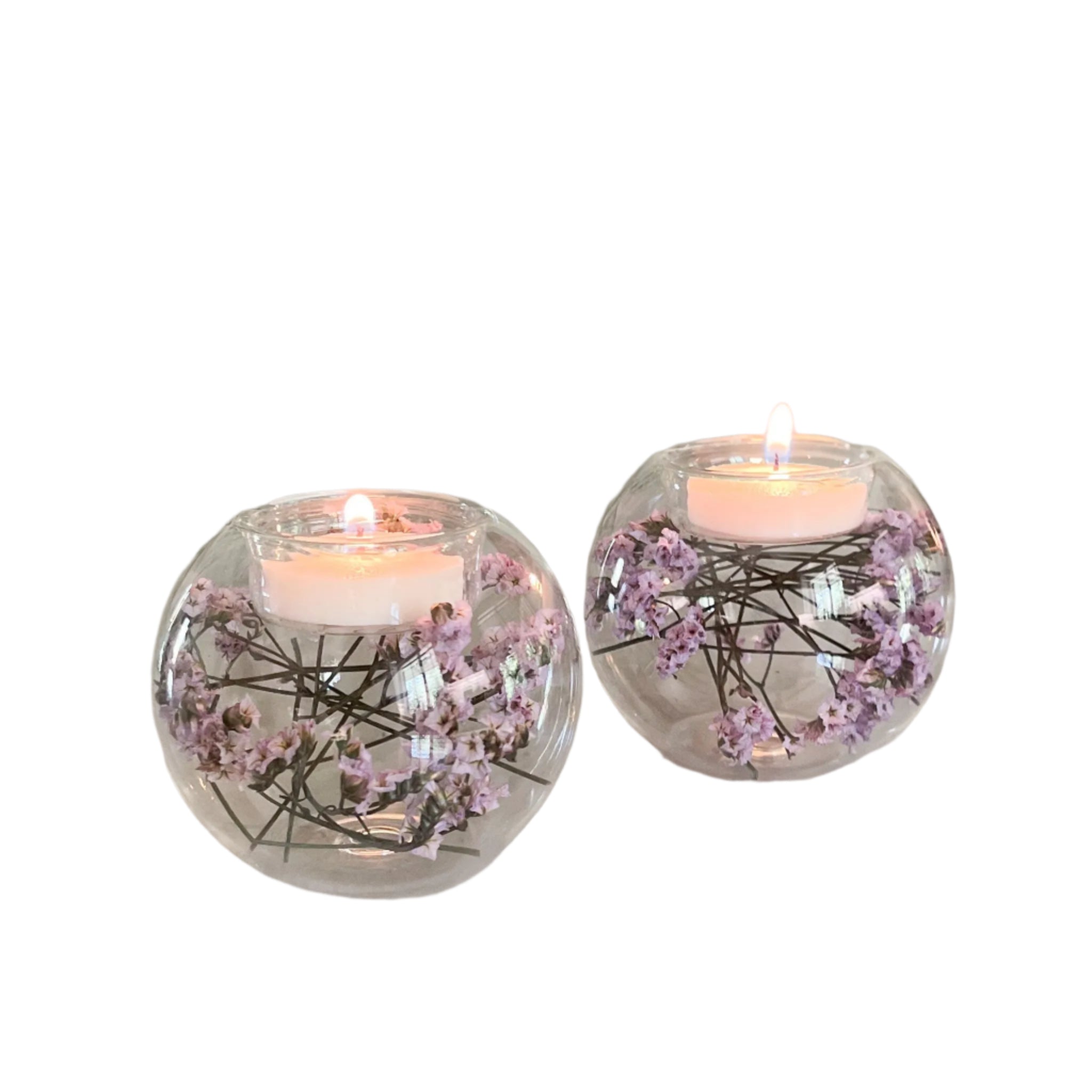 Purple Rosewood Glass Candle Holder