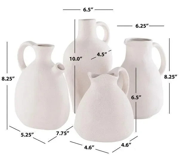 Misa Ceramic Vase in Beige (Set of 4) - The Mayfair Hall