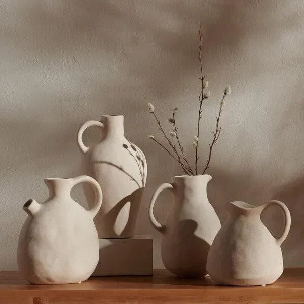 Misa Ceramic Vase in Beige (Set of 4) - The Mayfair Hall
