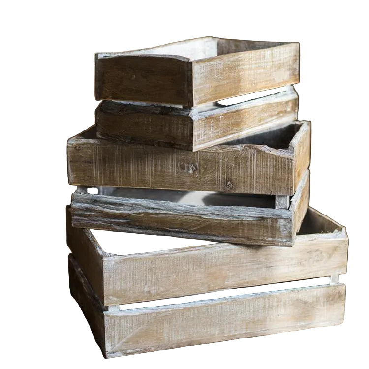 Rectangular Tanoak Wood Storage Crates