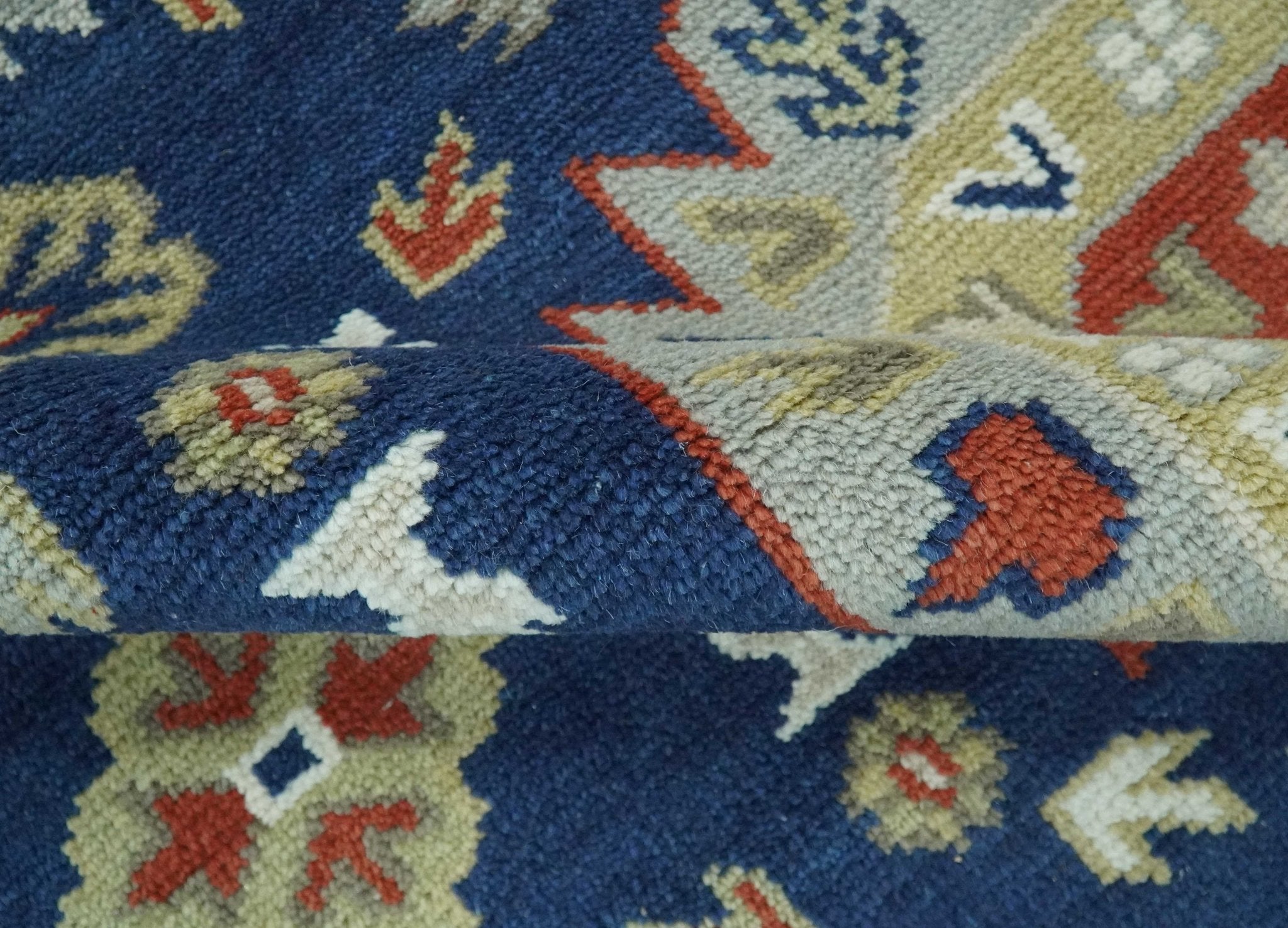 Red, Brown and Olive Traditional Hand knotted Custom Made Wool Area Rug - The Rug Decor