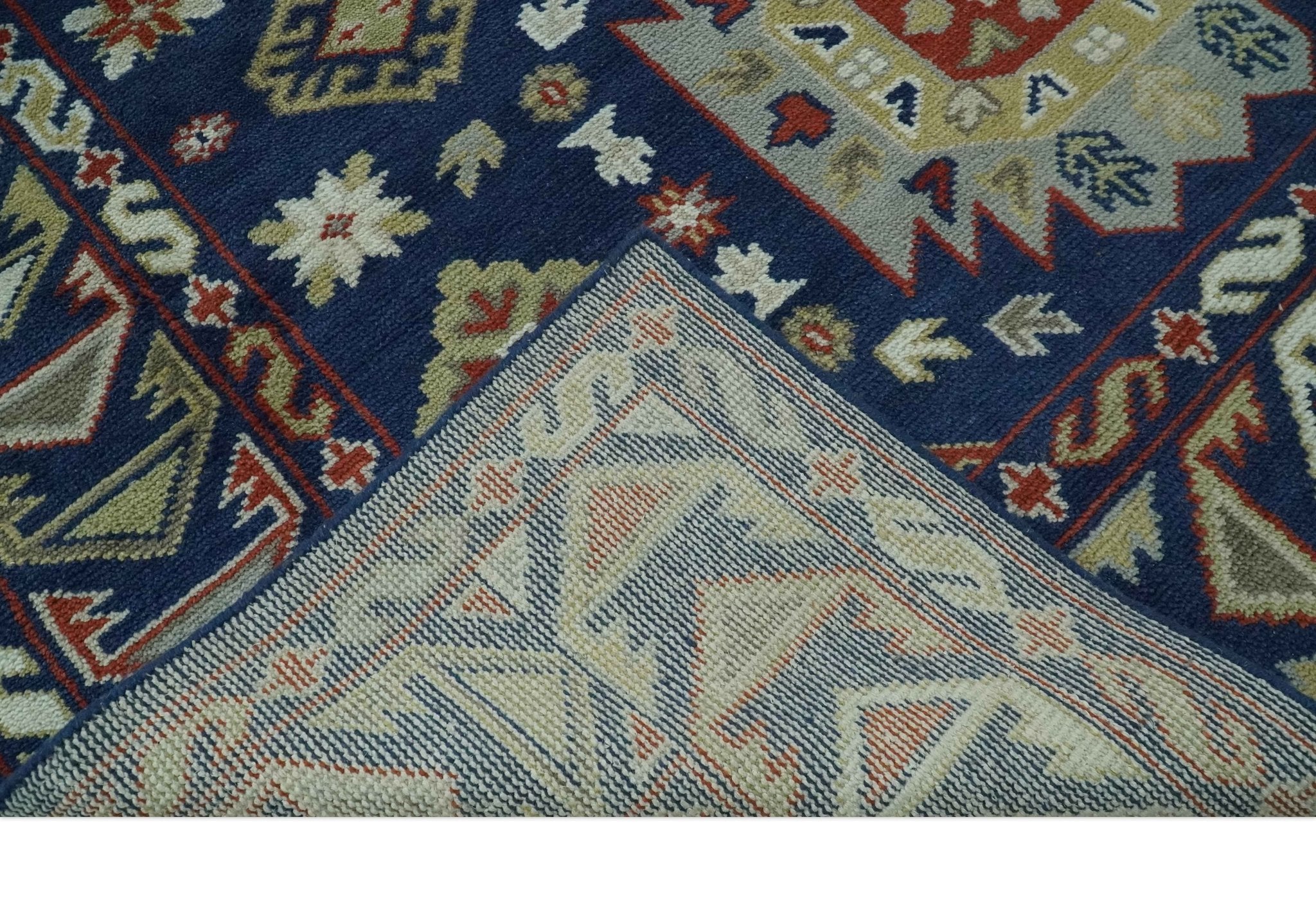 Red, Brown and Olive Traditional Hand knotted Custom Made Wool Area Rug - The Rug Decor