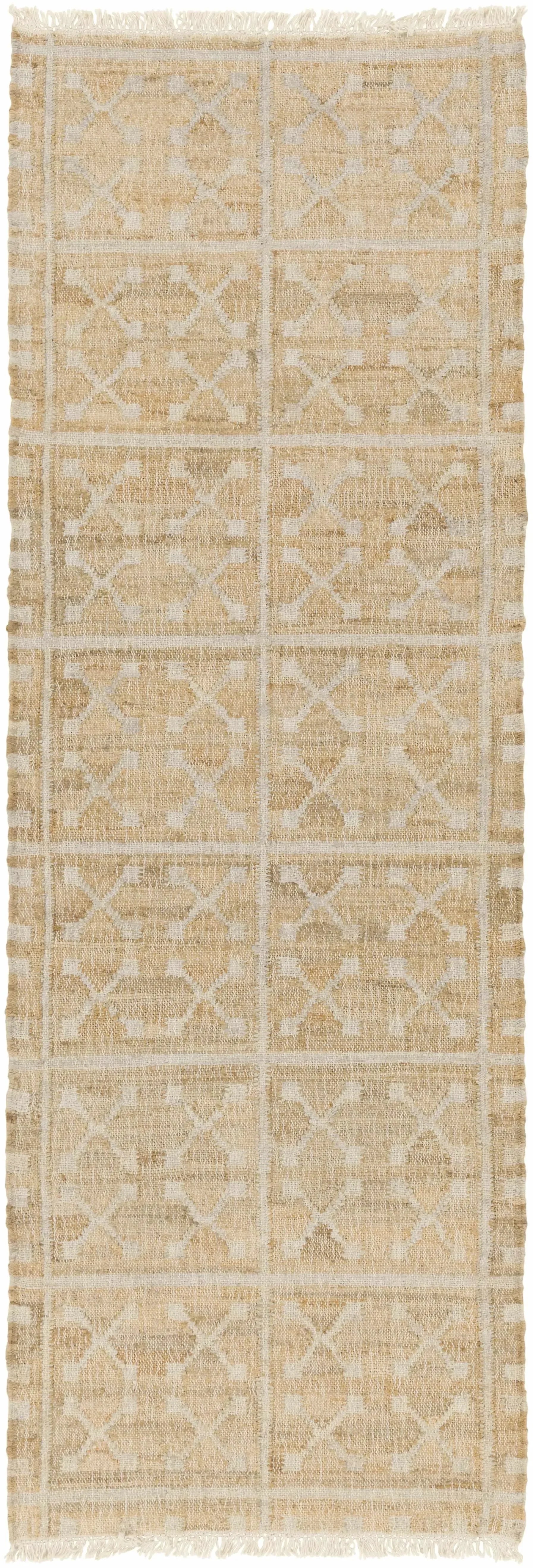 Rice Jute Carpet in Cream and Tan