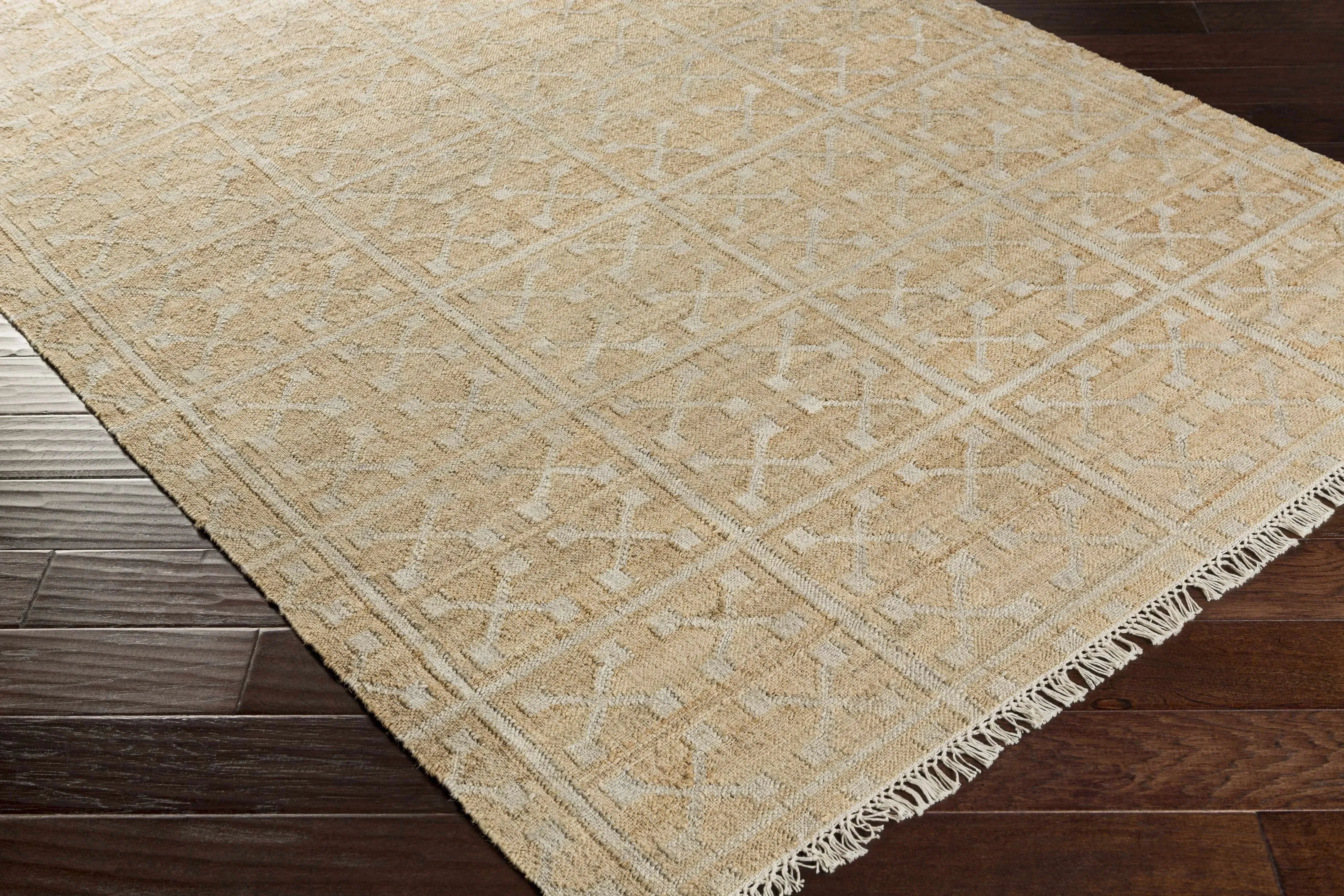 Rice Jute Carpet in Cream and Tan
