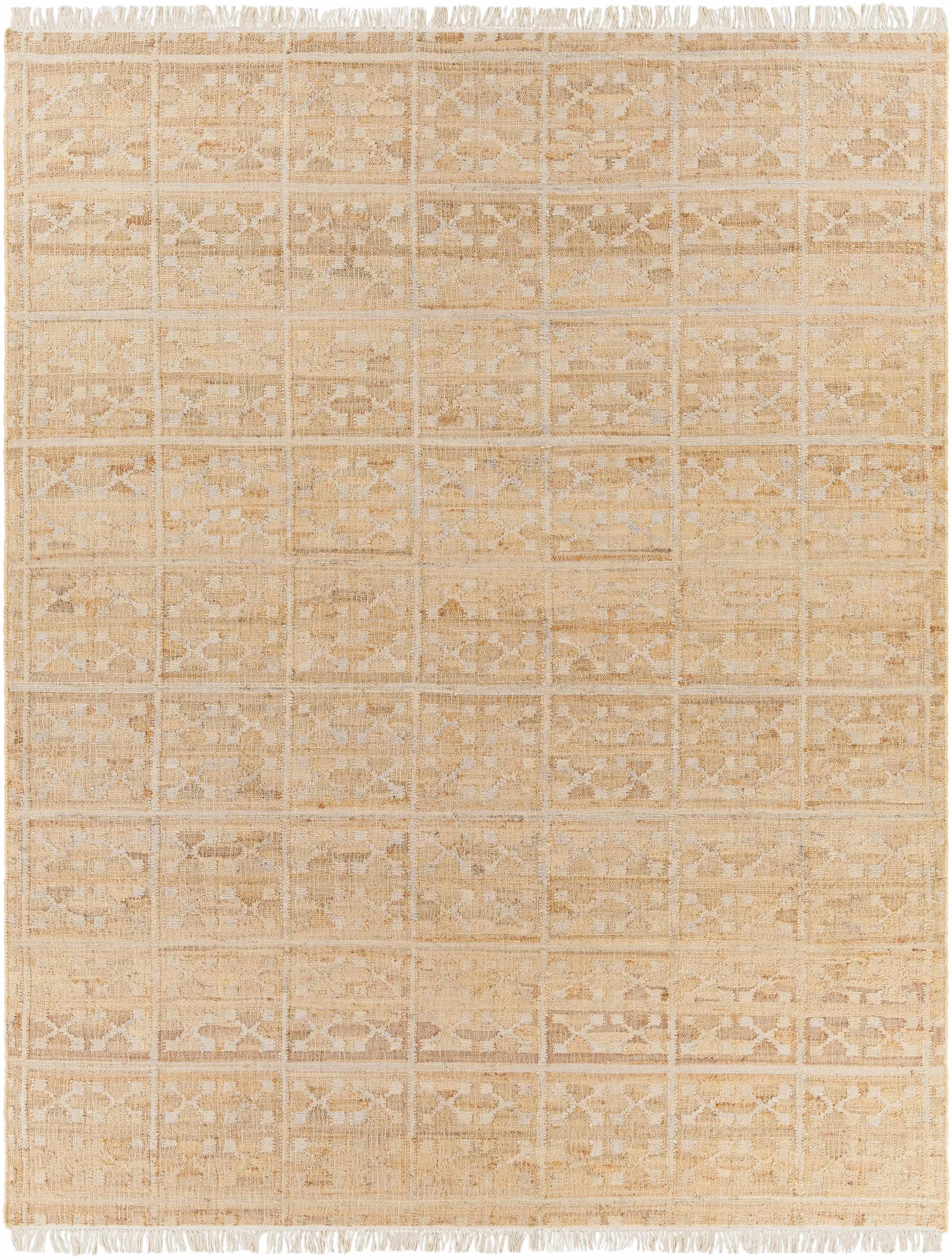 Rice Jute Carpet in Cream and Tan