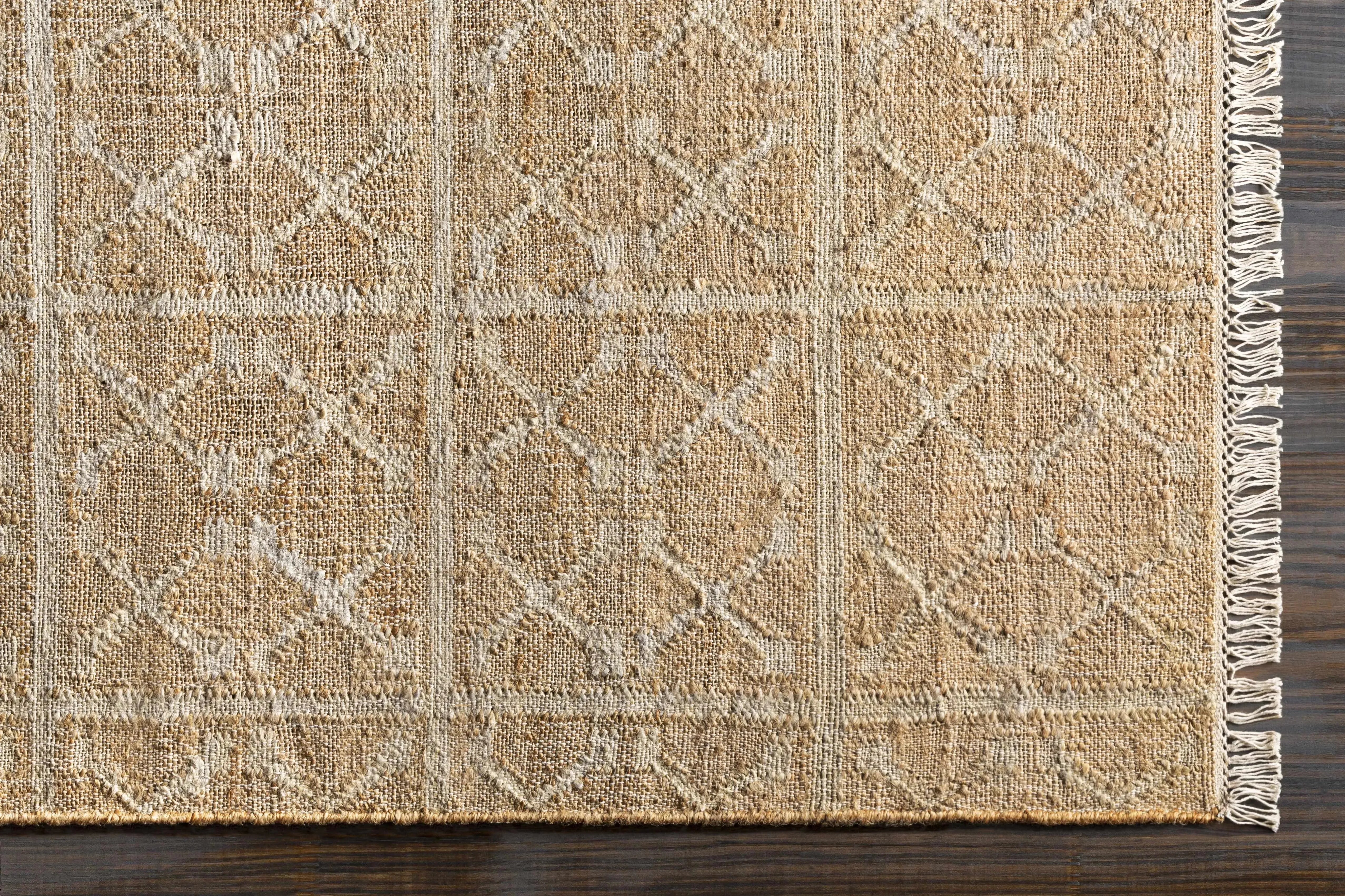 Rice Jute Carpet in Cream and Tan
