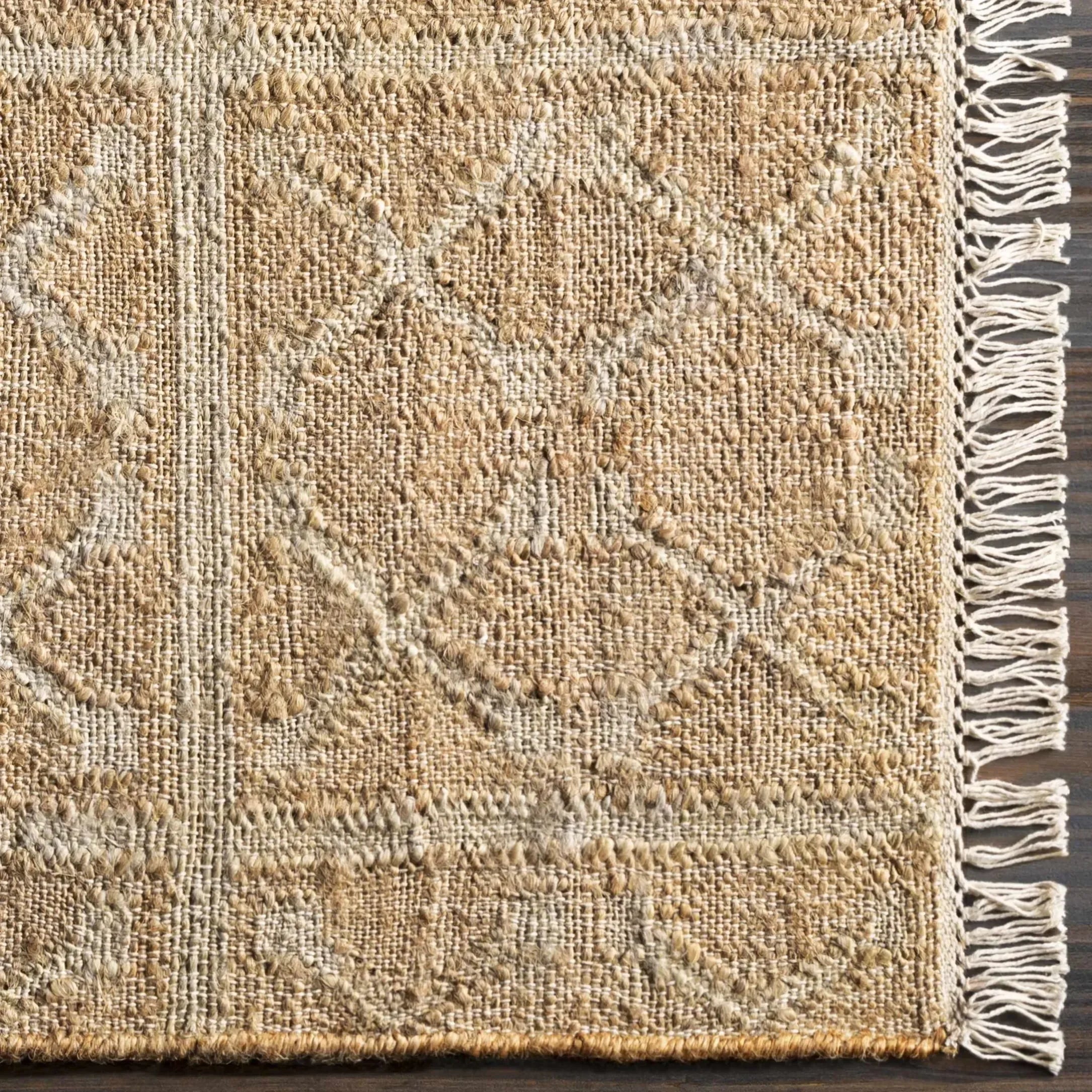 Rice Jute Carpet in Cream and Tan