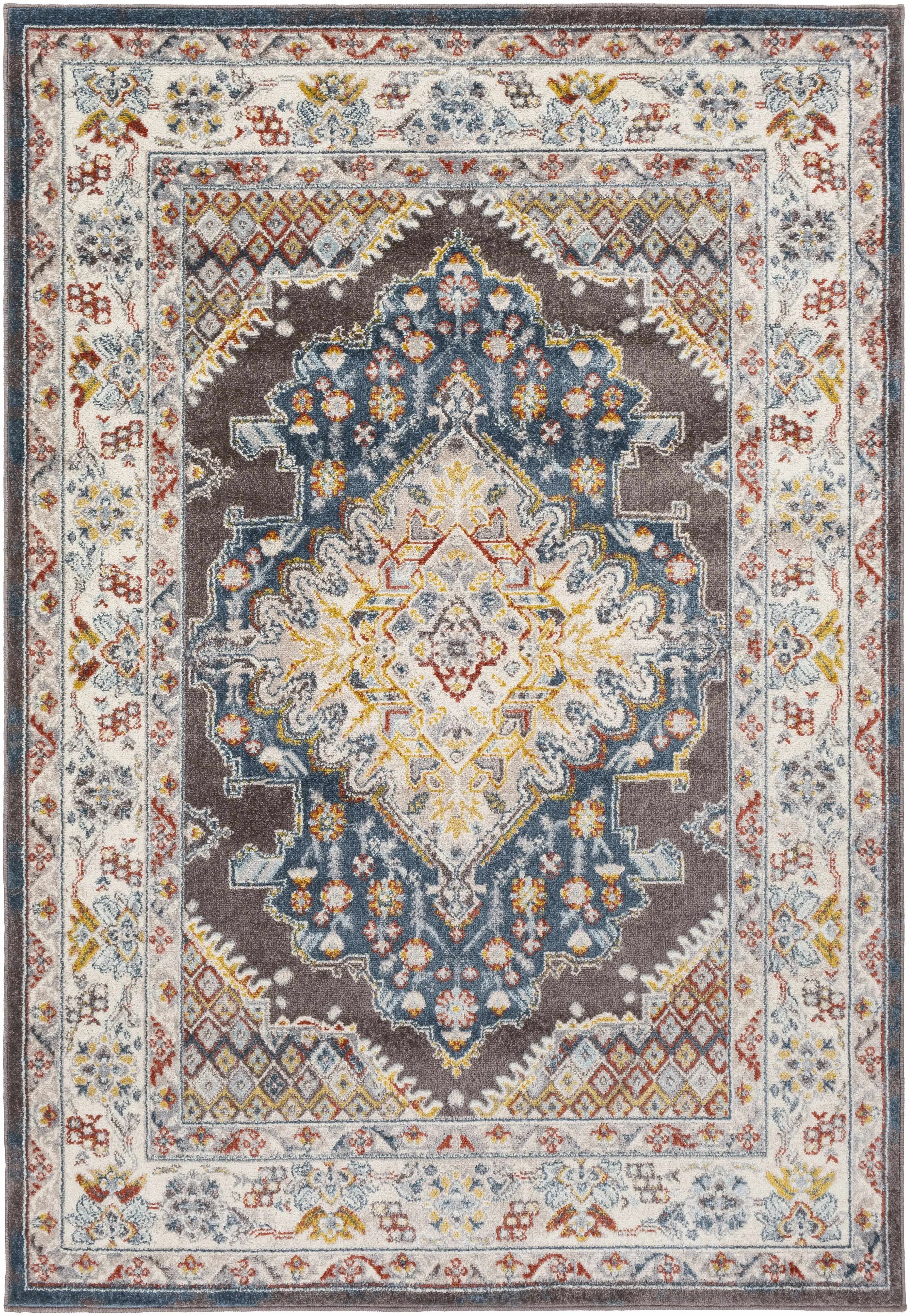 Haymond Brown Medallion Area Rug - The Mayfair Hall