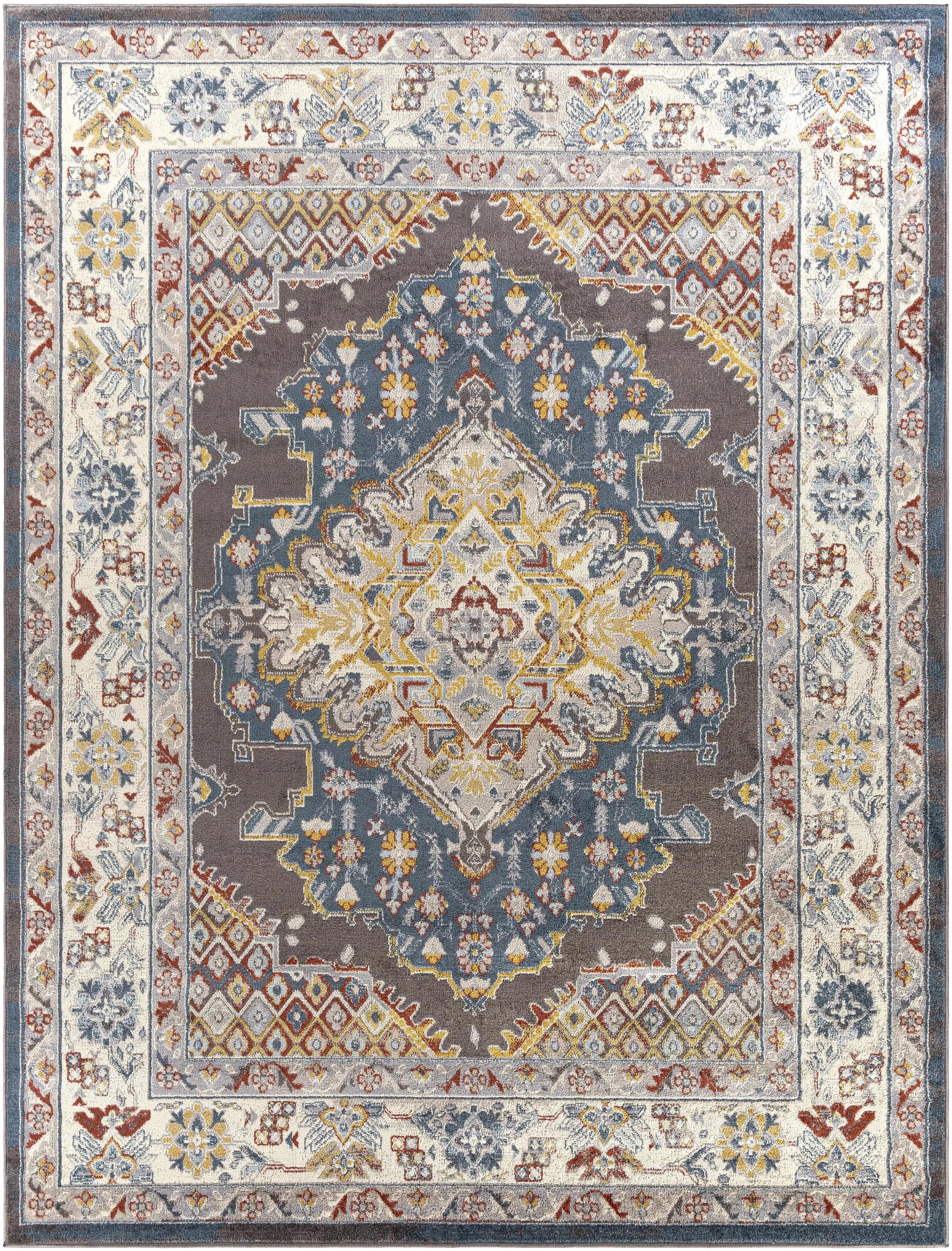 Haymond Brown Medallion Area Rug - The Mayfair Hall