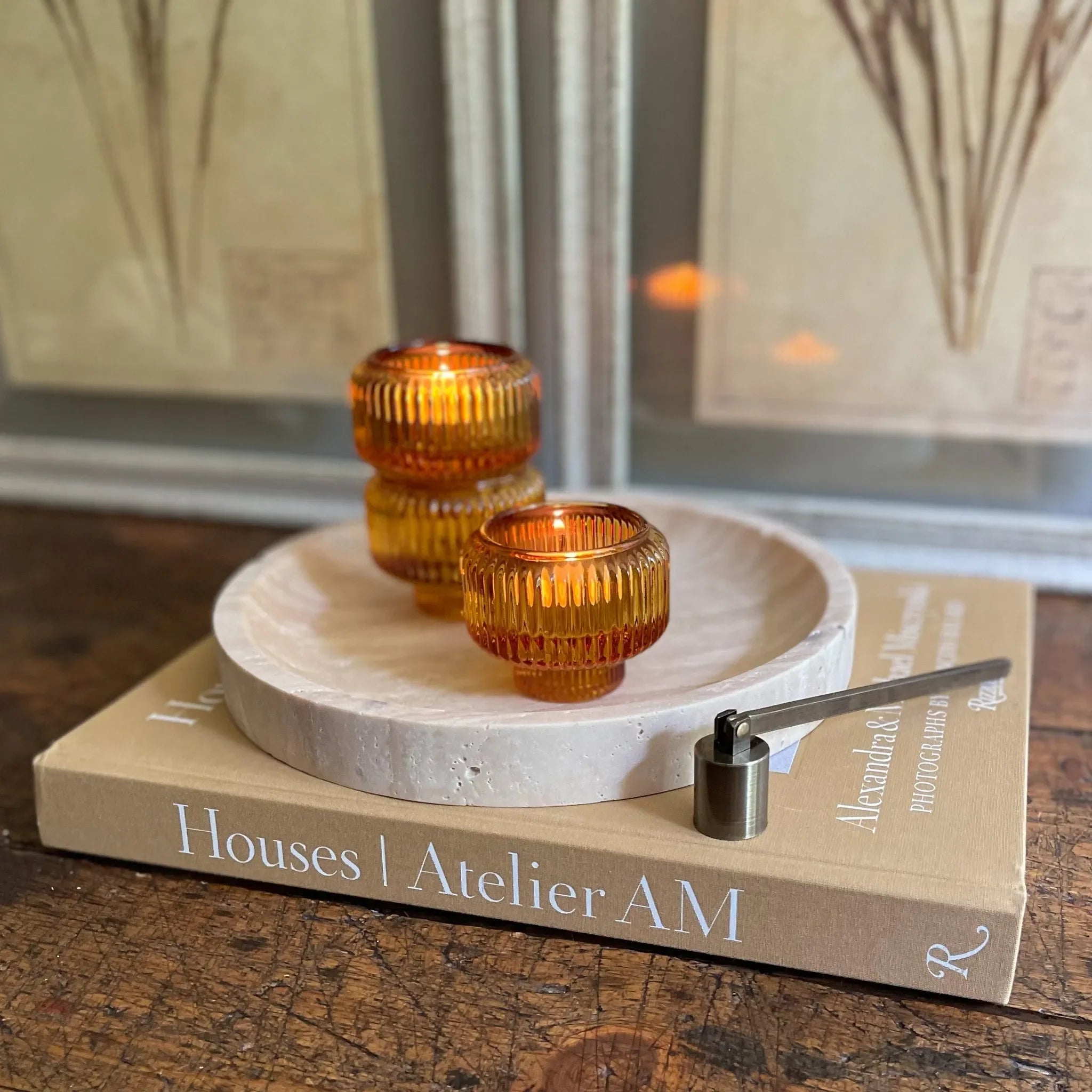 Round Travertine Tray - The Mayfair Hall