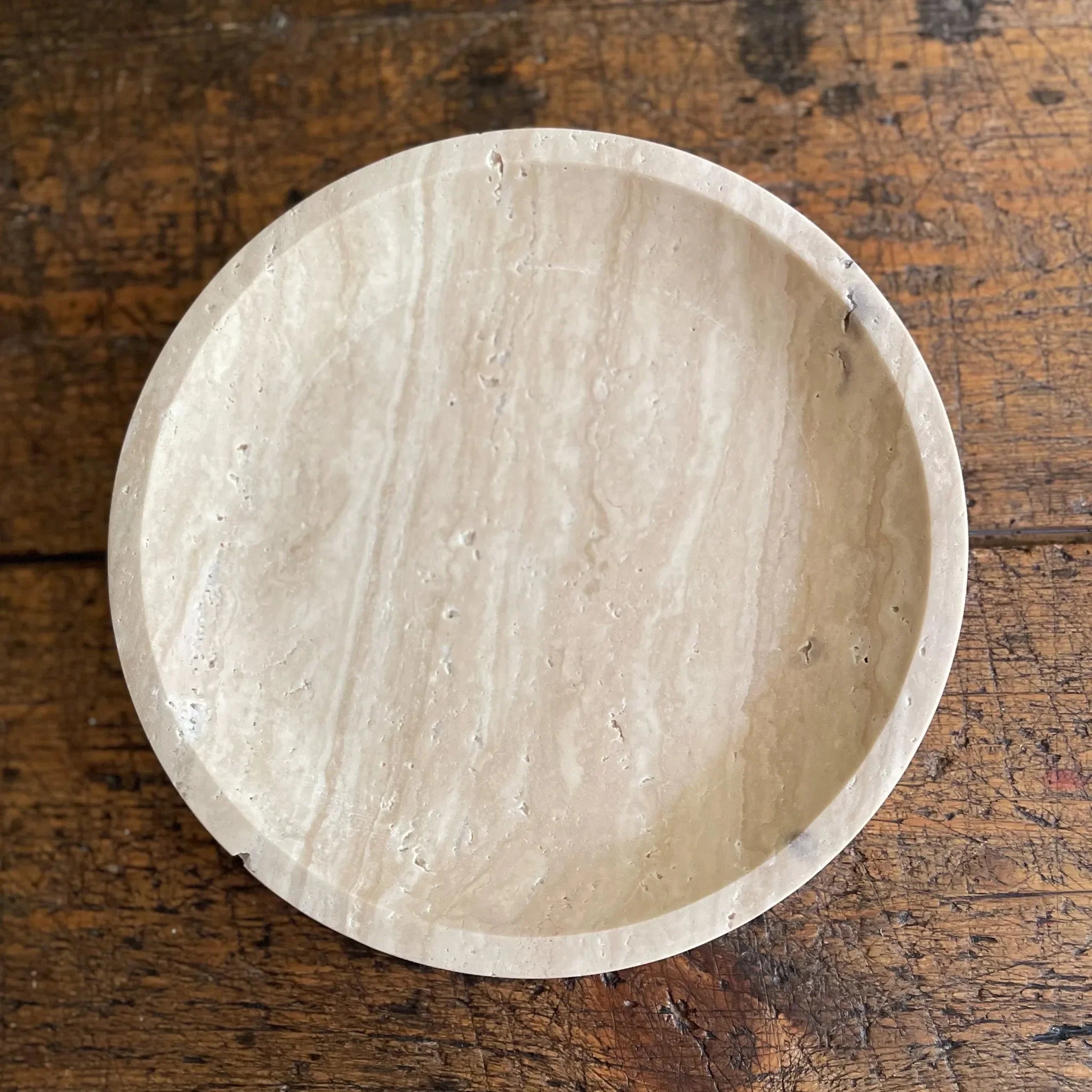 Round Travertine Tray - The Mayfair Hall