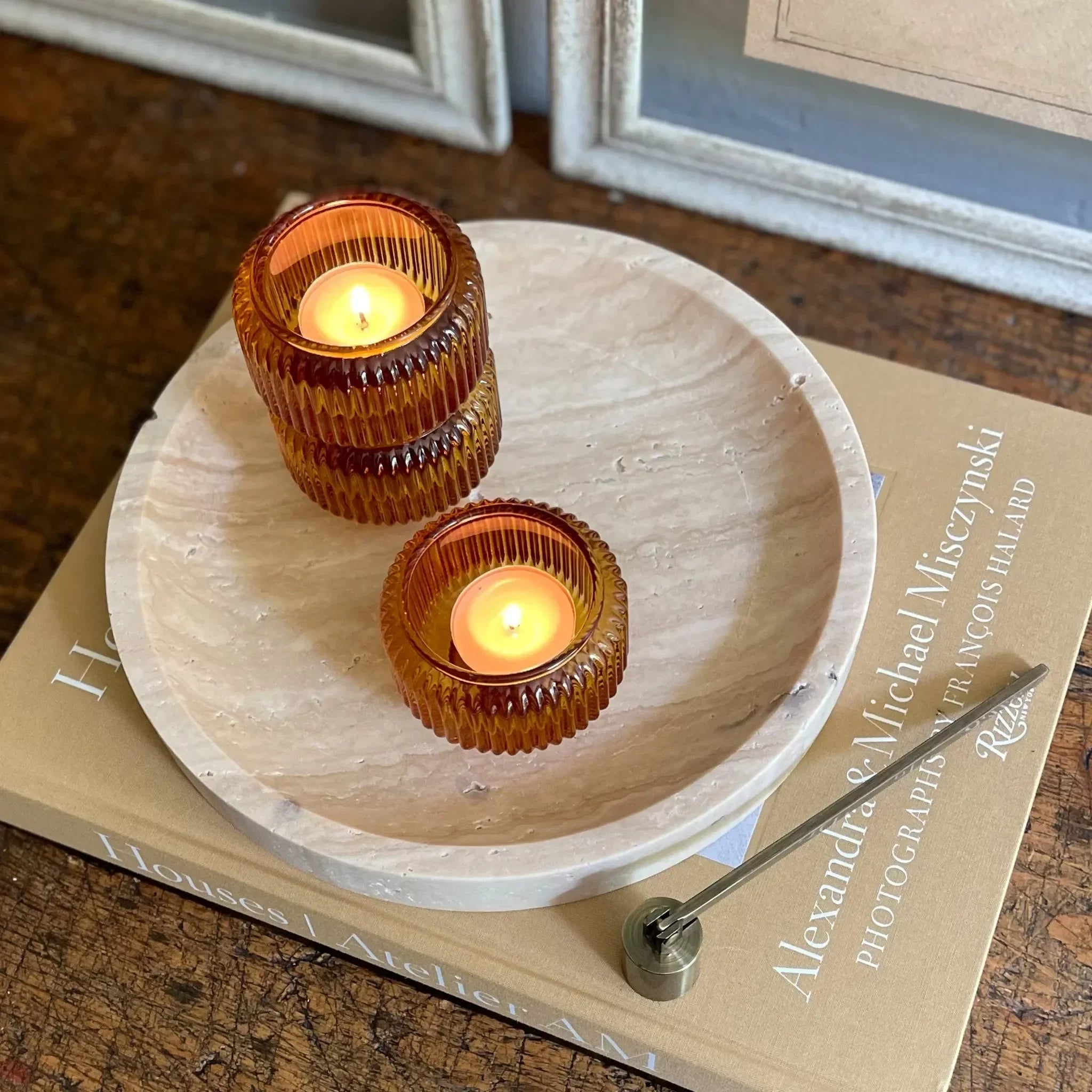 Round Travertine Tray - The Mayfair Hall