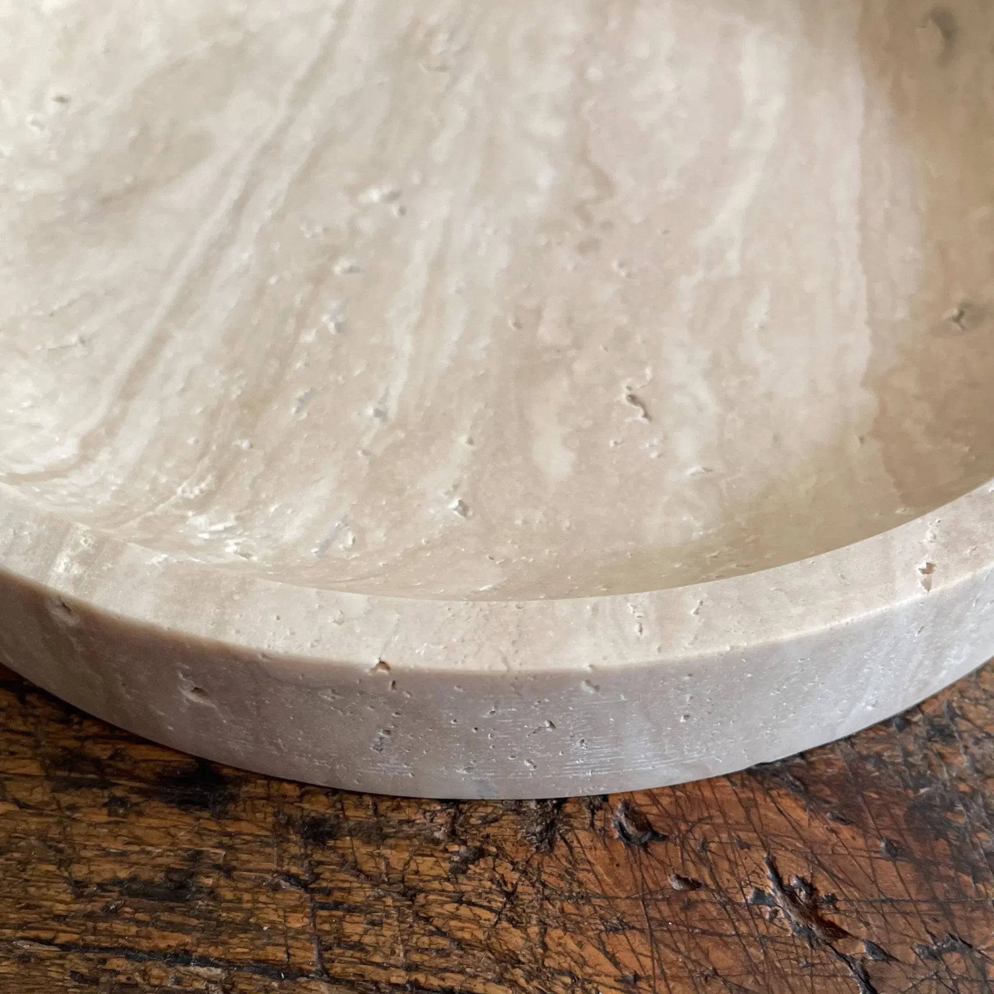 Round Travertine Tray - The Mayfair Hall