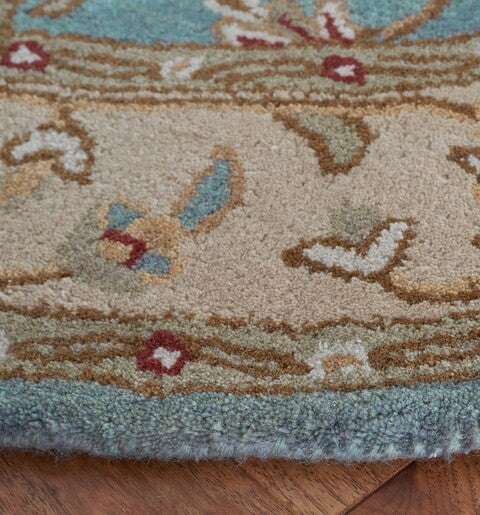 Royalty Wool Rug in Blue and Beige