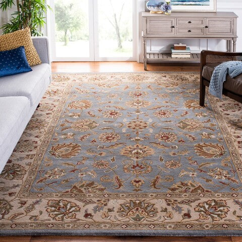 Royalty Wool Rug in Blue and Beige