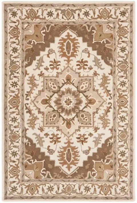 Royalty Wool Rug in Beige and Sage - The Mayfair Hall