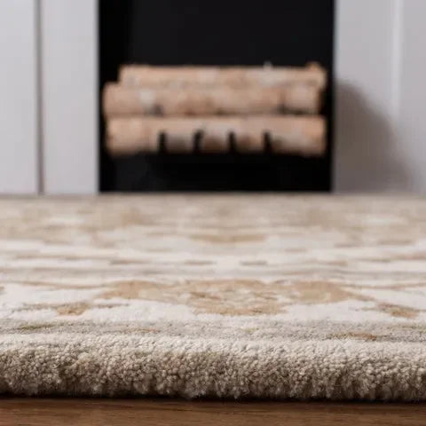 Royalty Wool Rug in Beige and Sage - The Mayfair Hall