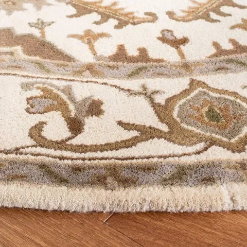 Royalty Wool Rug in Beige and Sage - The Mayfair Hall