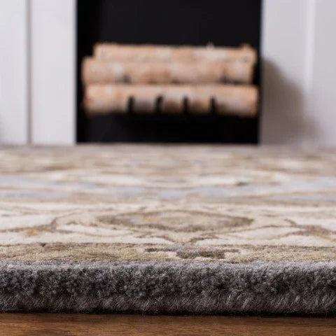 Royalty Wool Rug in Light Blue and Beige - The Mayfair Hall