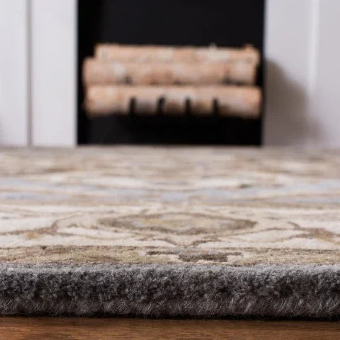 Royalty Wool Rug in Light Blue and Beige - The Mayfair Hall