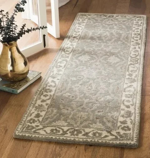 Royalty Wool Rug in Gray and Cream - The Mayfair Hall