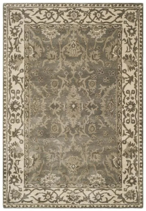 Royalty Wool Rug in Gray and Cream - The Mayfair Hall