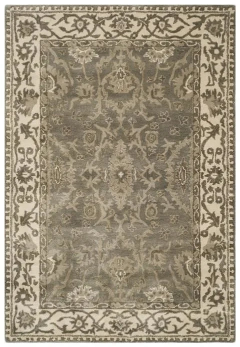 Royalty Wool Rug in Gray and Cream - The Mayfair Hall