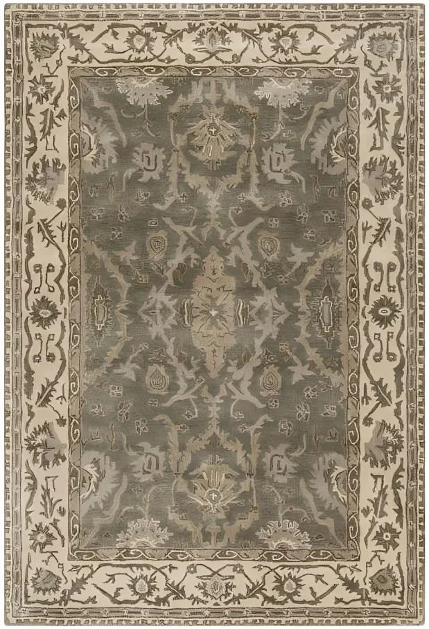 Royalty Wool Rug in Gray and Cream - The Mayfair Hall