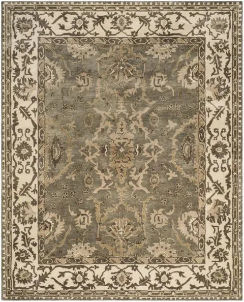 Royalty Wool Rug in Gray and Cream - The Mayfair Hall