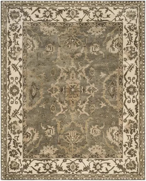 Royalty Wool Rug in Gray and Cream - The Mayfair Hall