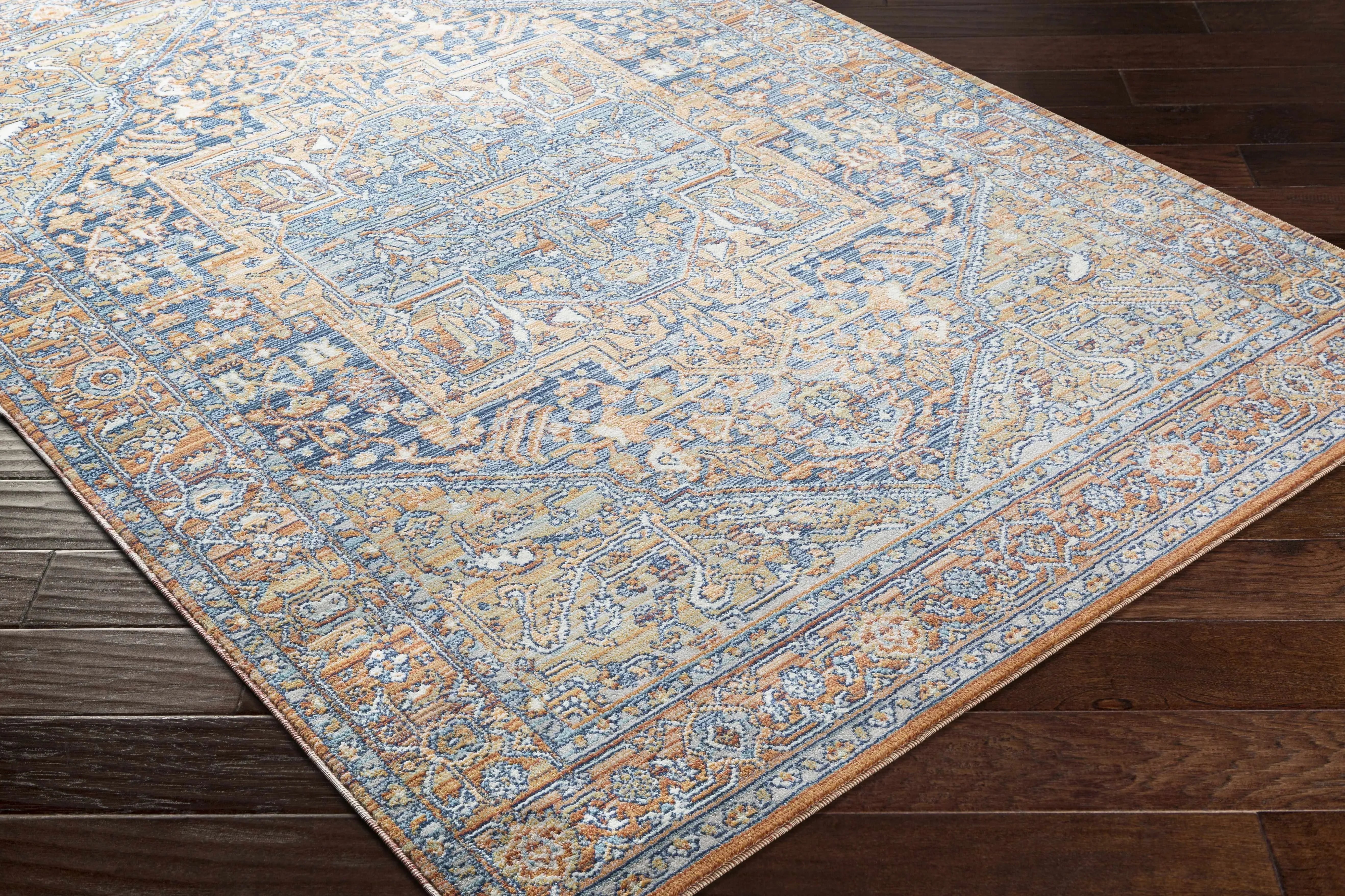 Ripponlea Blue&Orange Medallion Rug - The Mayfair Hall